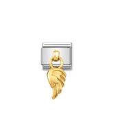 Nomination COMPOSABLE CLASSIC CHARMS Edelstahl und 18k gold (06_Fluegel)